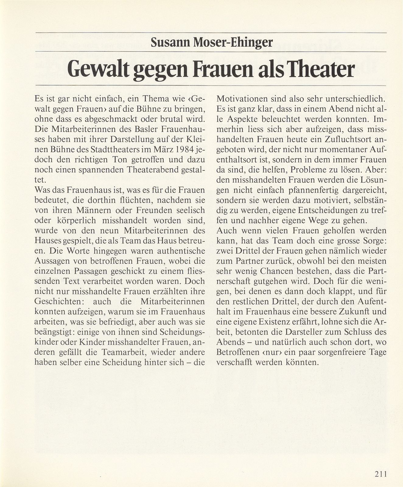 Gewalt gegen Frauen als Theater – Seite 1