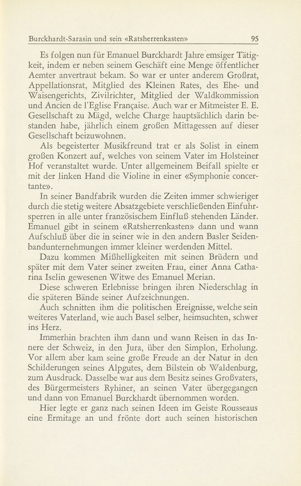 Ratsherr Emanuel Burckhardt-Sarasin und sein ‹Ratsherrenkasten› – Seite 29