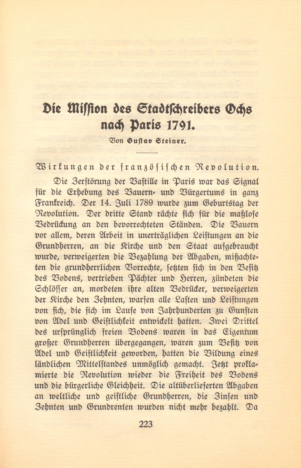 Die Mission des Stadtschreibers Ochs nach Paris 1791 – Seite 1