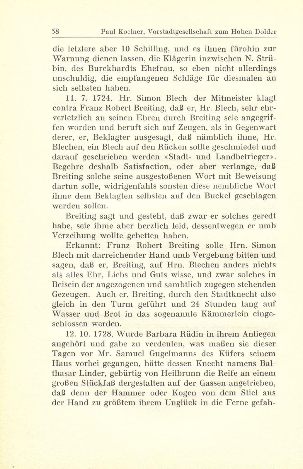 Aus der Gerichtspraxis der Vorstadtgesellschaft zum Hohen Dolder – Seite 44