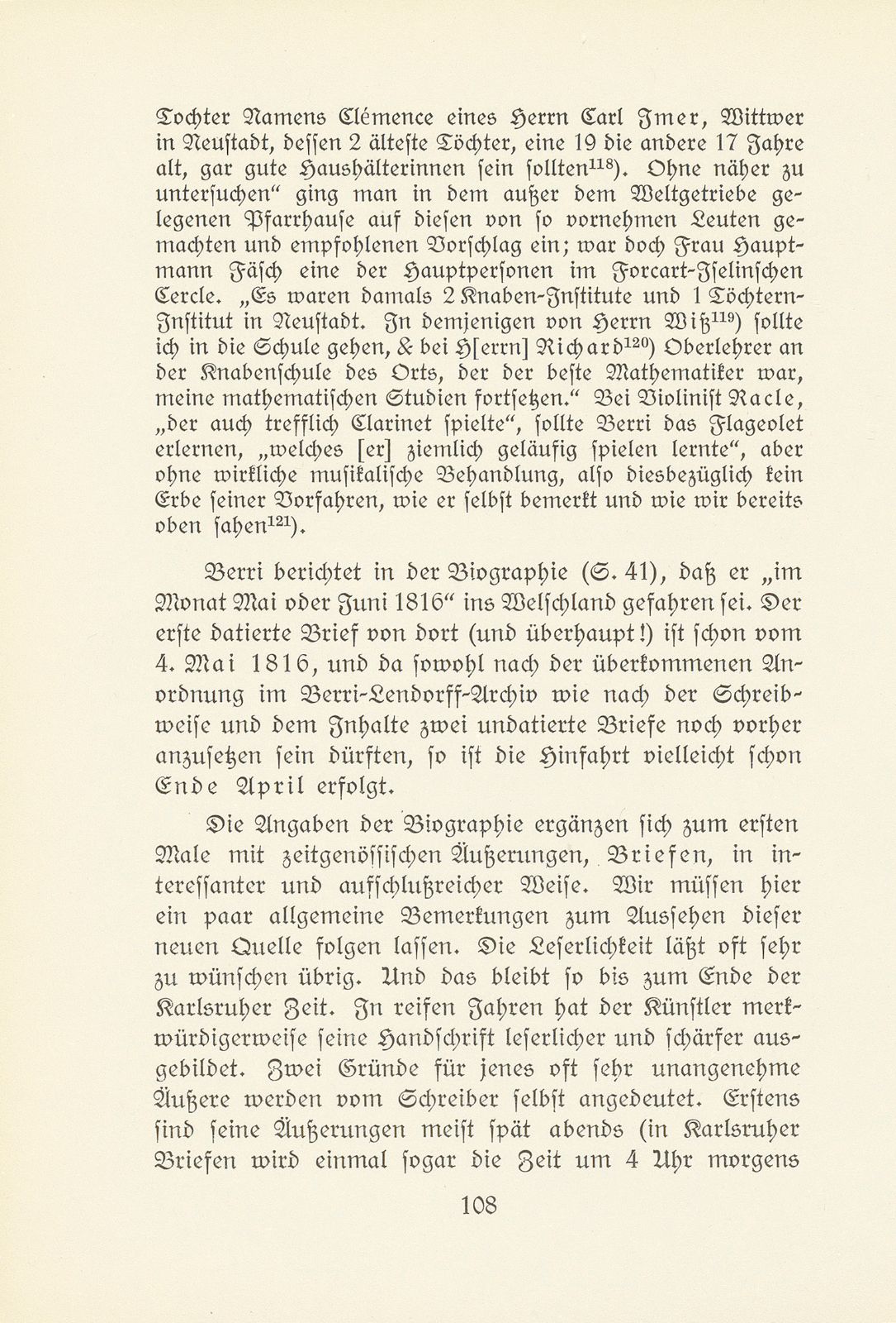 Melchior Berri. (Ein Beitrag zur Kultur des Spätklassizismus in Basel.) – Seite 50