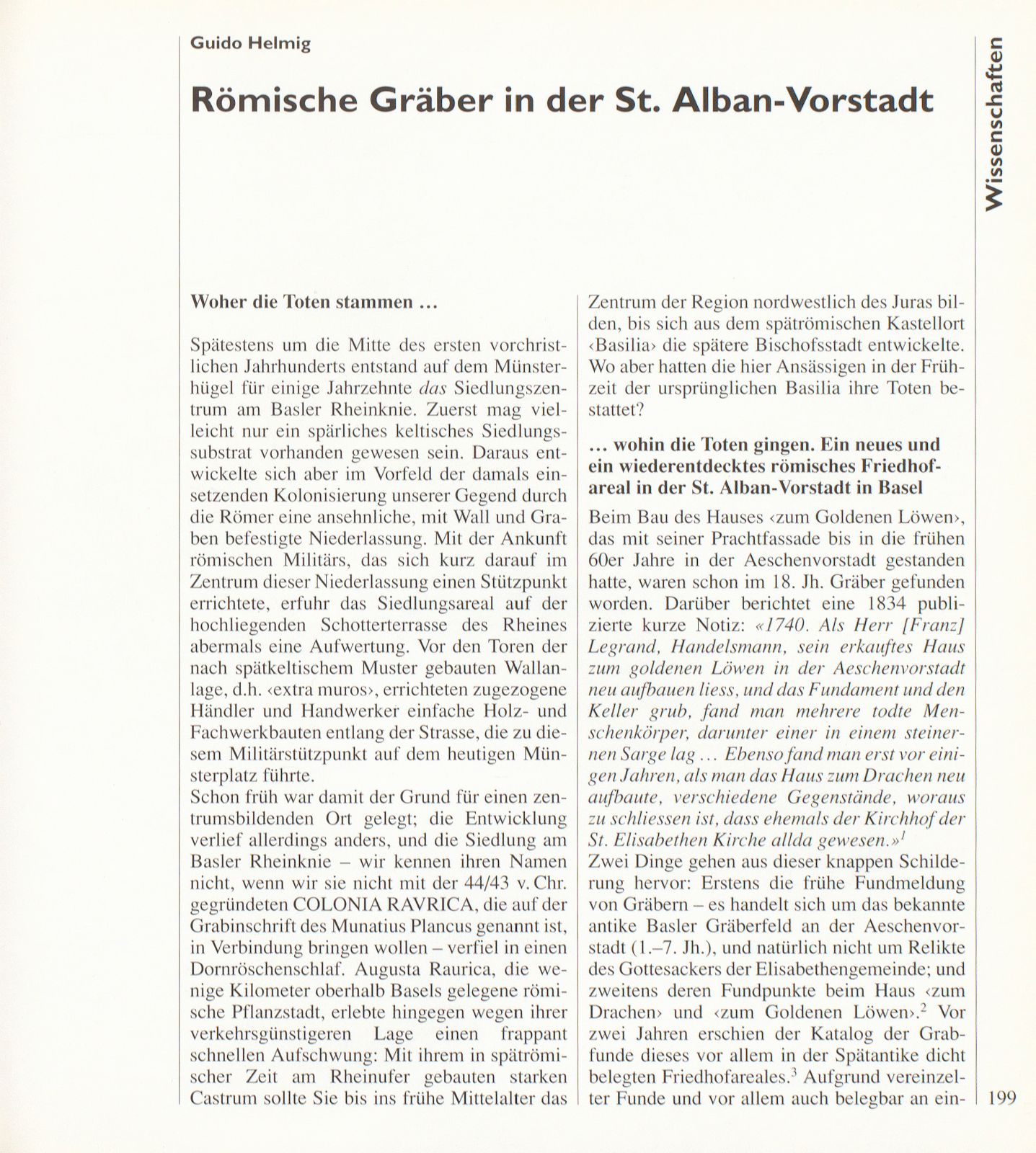 Römische Gräber in der St. Alban-Vorstadt – Seite 1