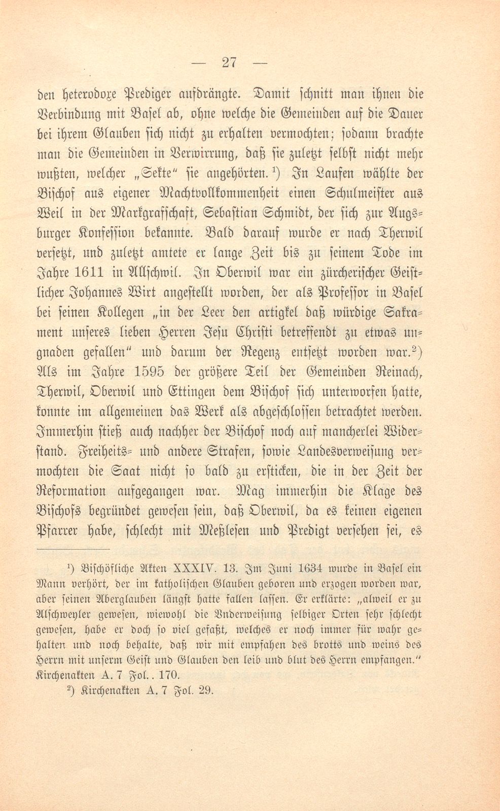 Der Abschluss der Gegenreformation im Birseck – Seite 2