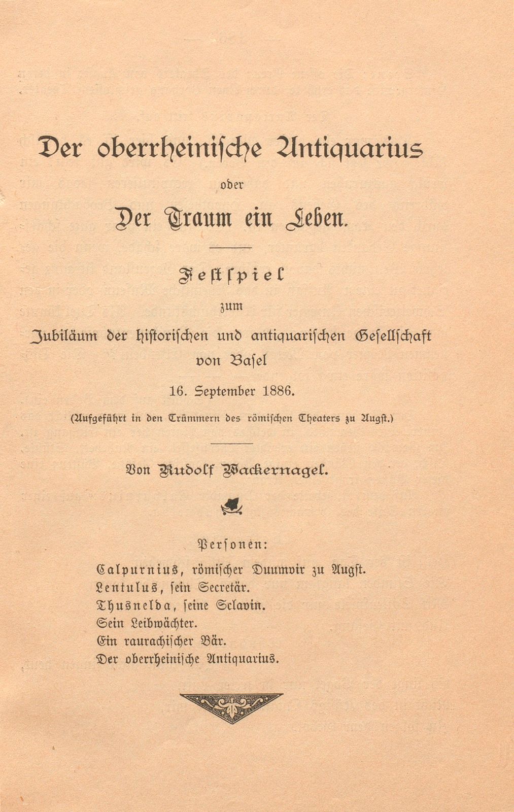 Der oberrheinische Antiquarius oder der Traum ein Leben – Seite 1