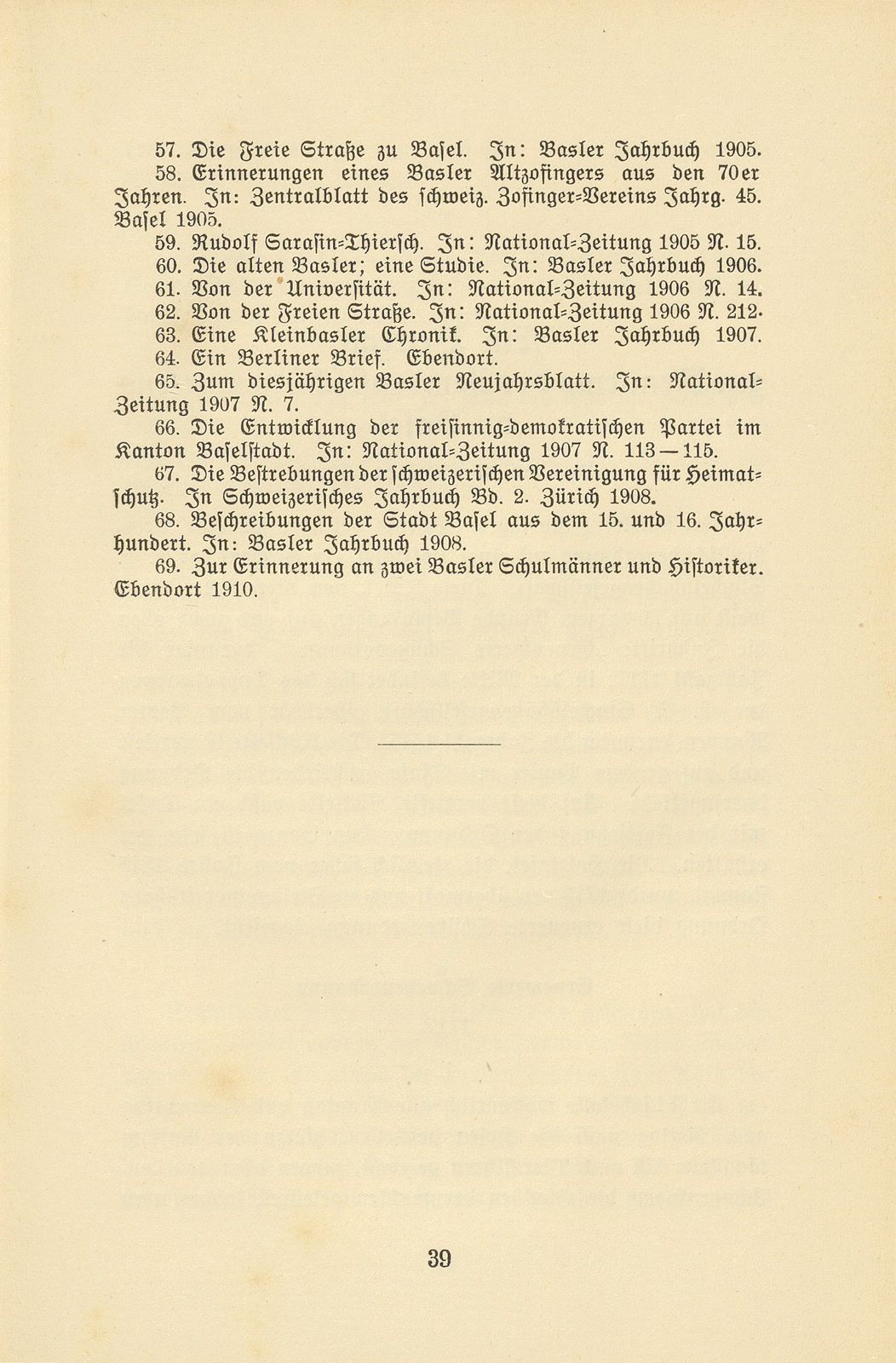 Albert Burckhardt-Finsler 18. November 1854 – 2. August 1911 – Seite 39