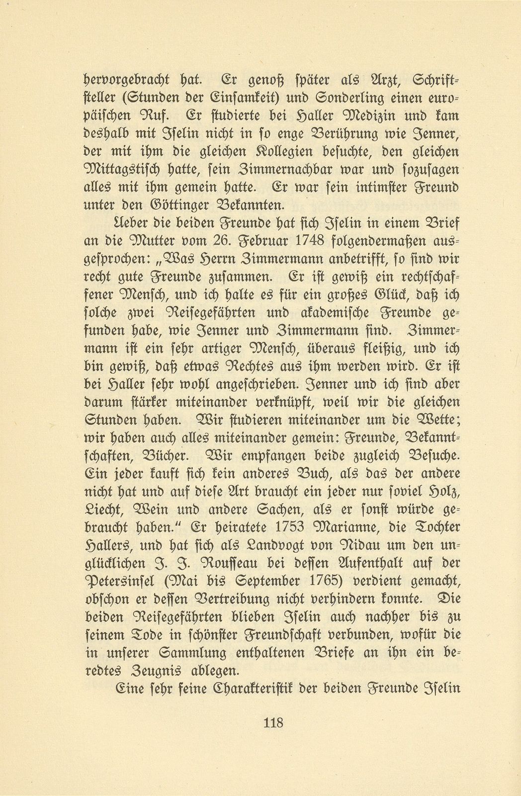 Isaak Iselin als Student in Göttingen (1747/48) – Seite 18