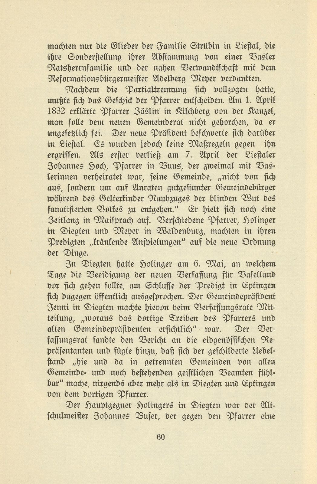 Die Pfarrer im Baselbiet in der Zeit der Trennung von Basel-Stadt – Seite 4