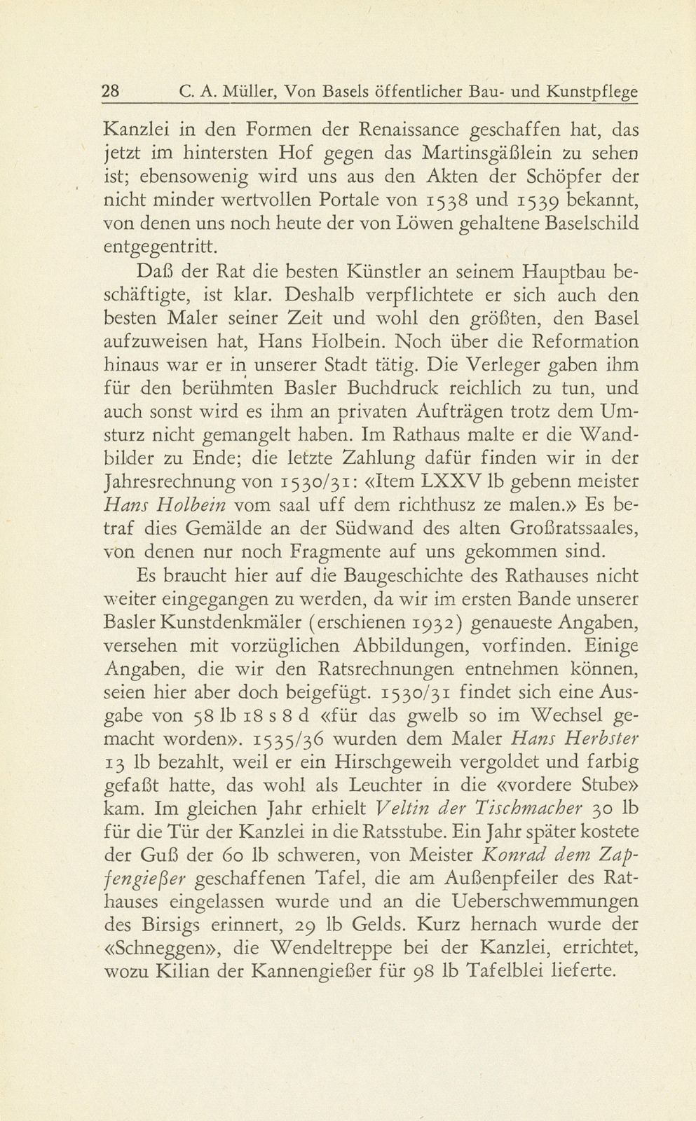 Von Basels öffentlicher Bau- und Kunstpflege in den Jahrzehnten nach der Reformation 1529-1560 – Seite 8