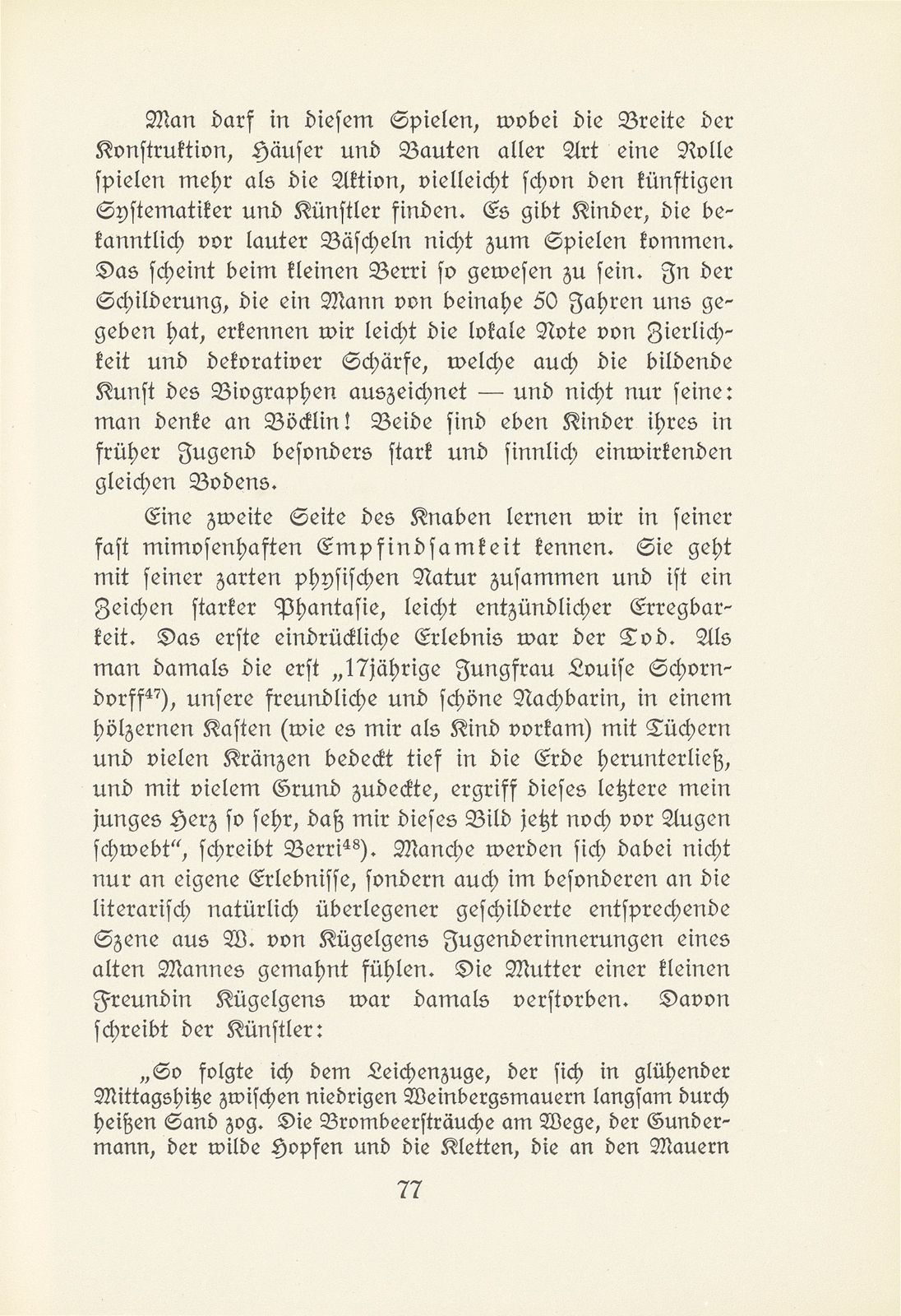 Melchior Berri. (Ein Beitrag zur Kultur des Spätklassizismus in Basel.) – Seite 19