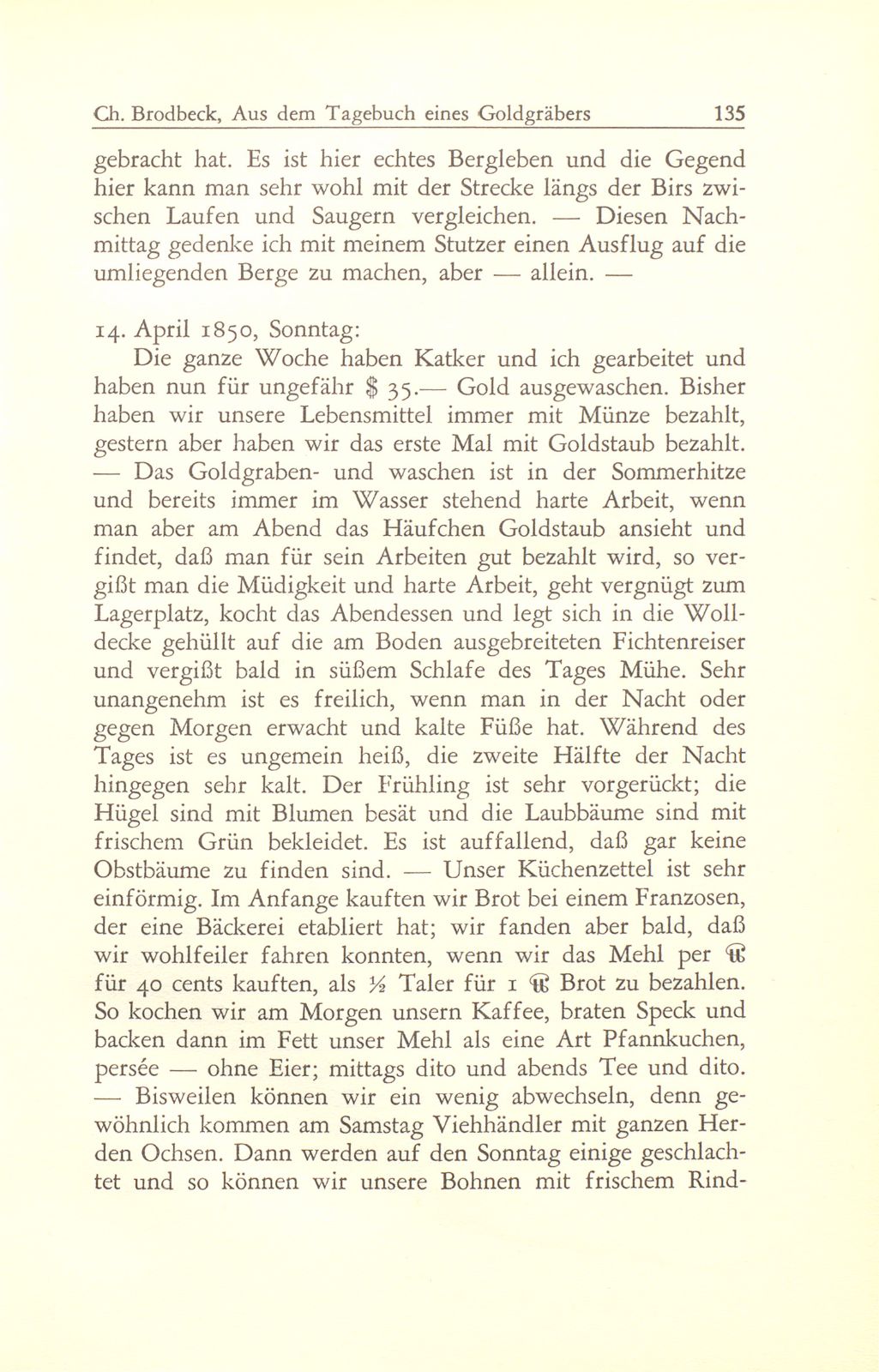 Aus dem Tagebuch eines Goldgräbers in Kalifornien [J. Chr. Brodbeck] – Seite 14