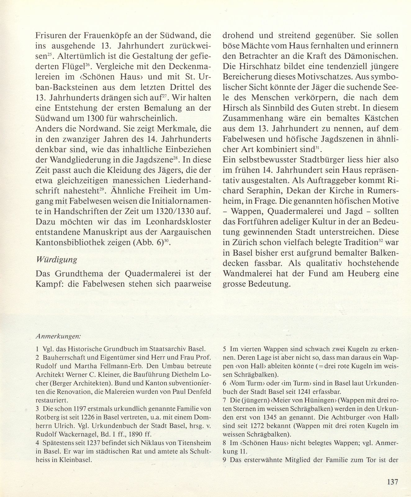 1987 entdeckte Wandmalereien aus dem Mittelalter am Heuberg 20. Höfische Dekoration in bürgerlichem Auftrag – Seite 9