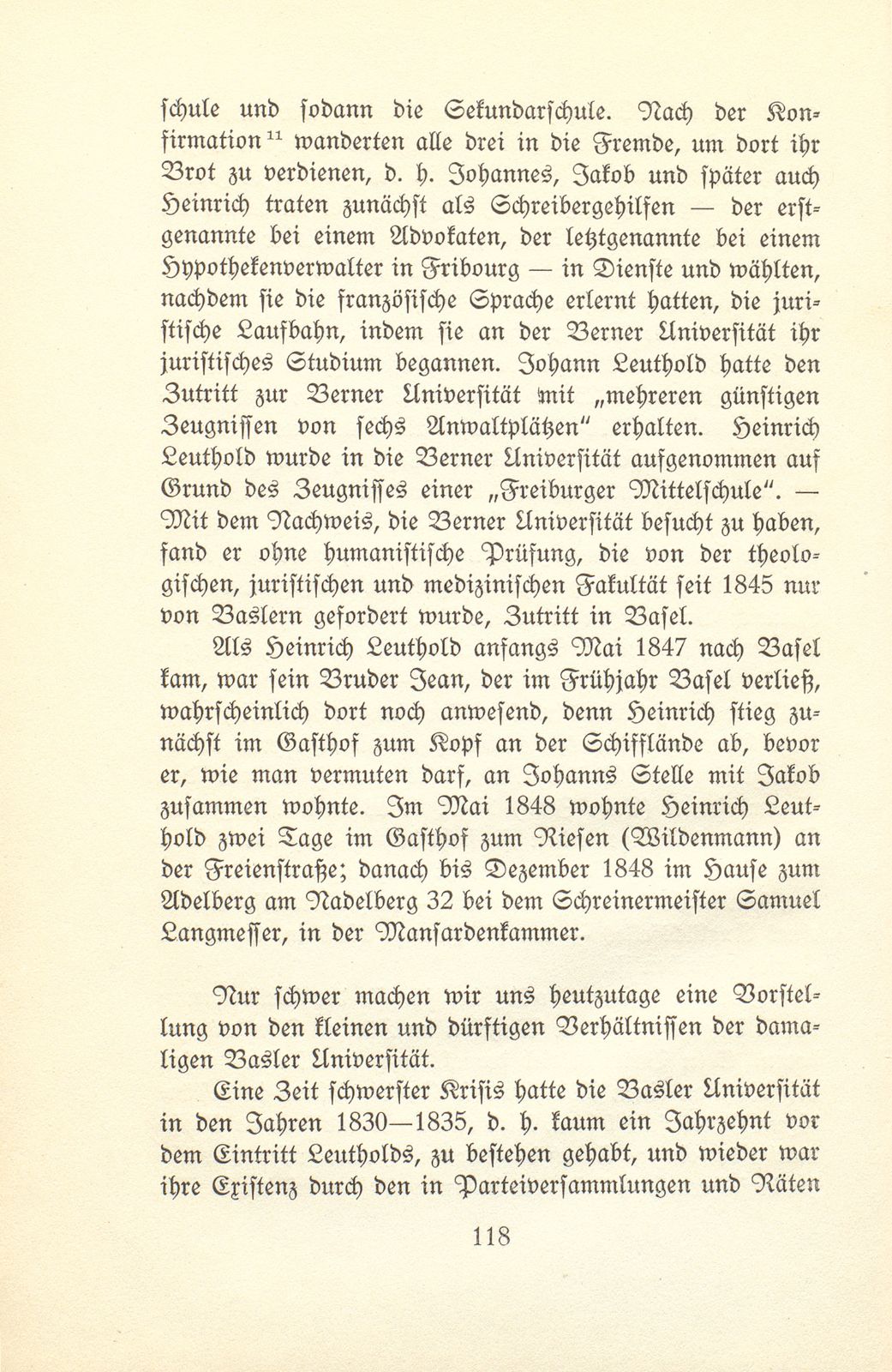 Der Dichter Heinrich Leuthold als Student an der Universität Basel – Seite 6