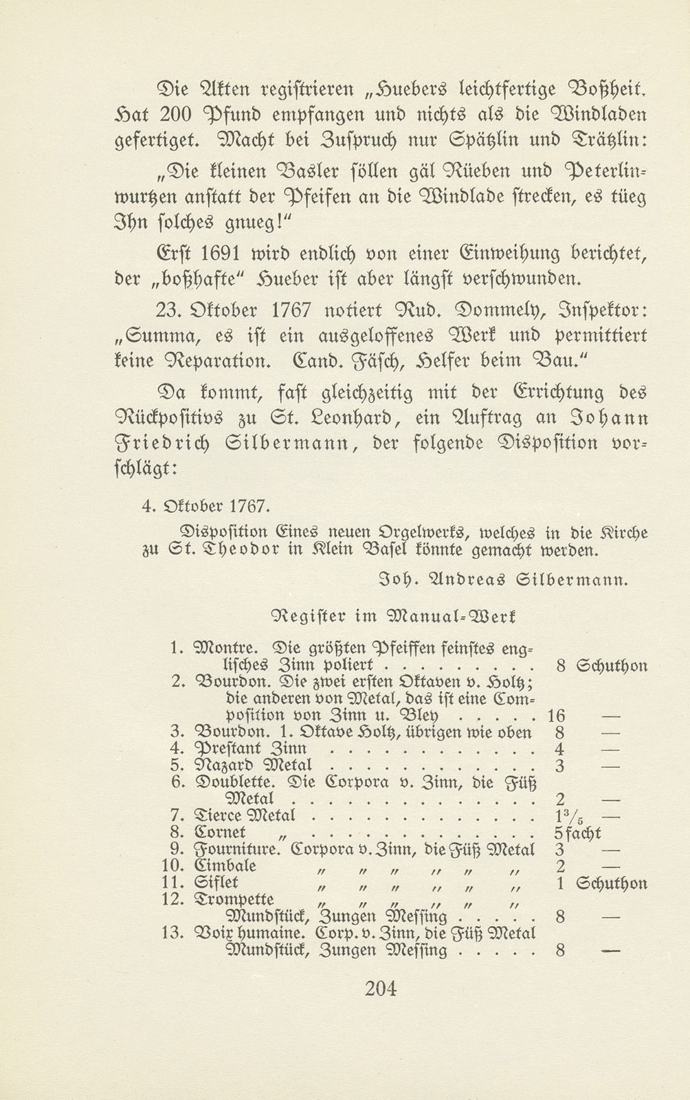 Das Orgelbauergeschlecht Silbermann in Basel – Seite 13