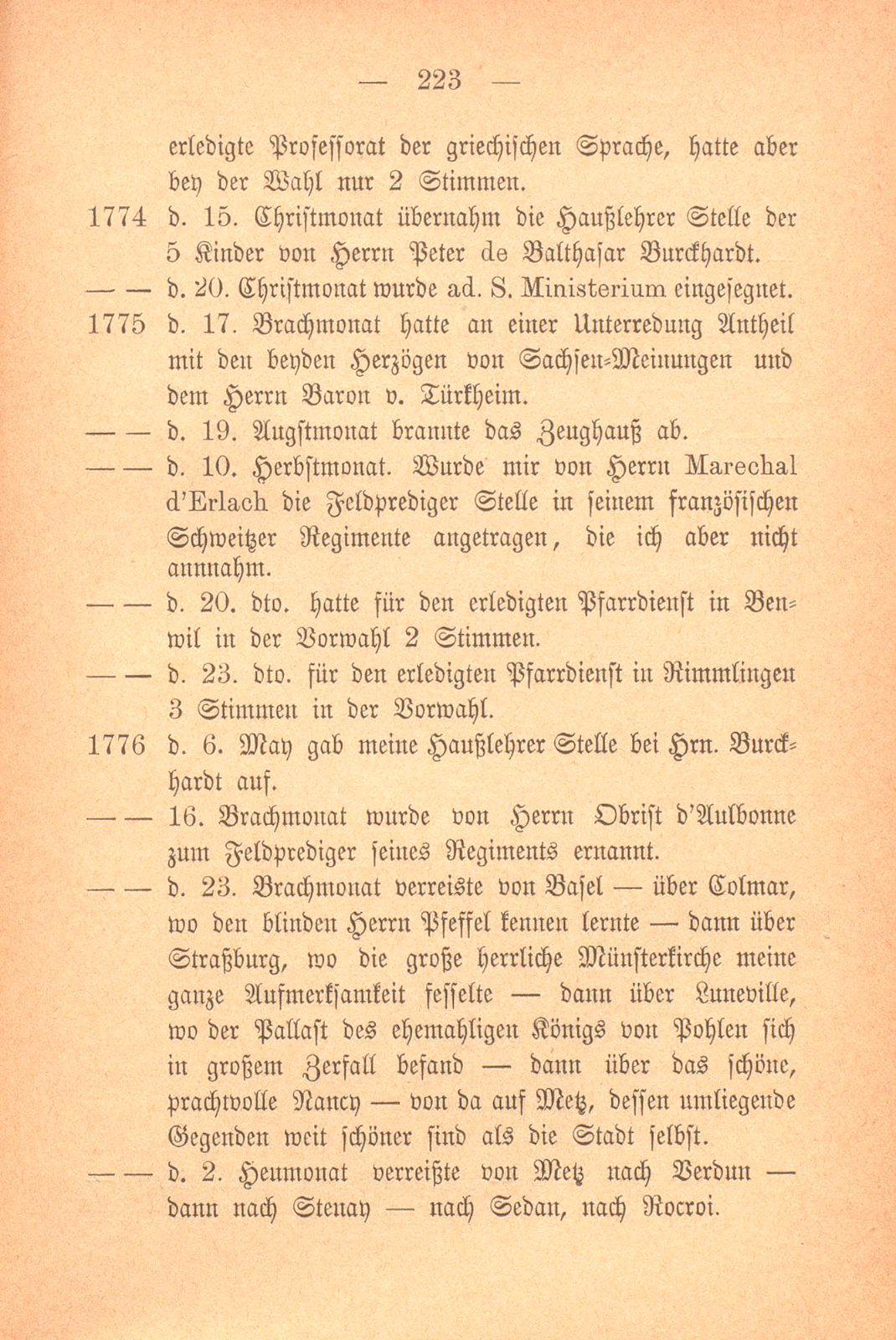 Auszüge aus dem Tagebuch von Pfarrer Johann Jakob Faesch zu St. Theodor – Seite 2