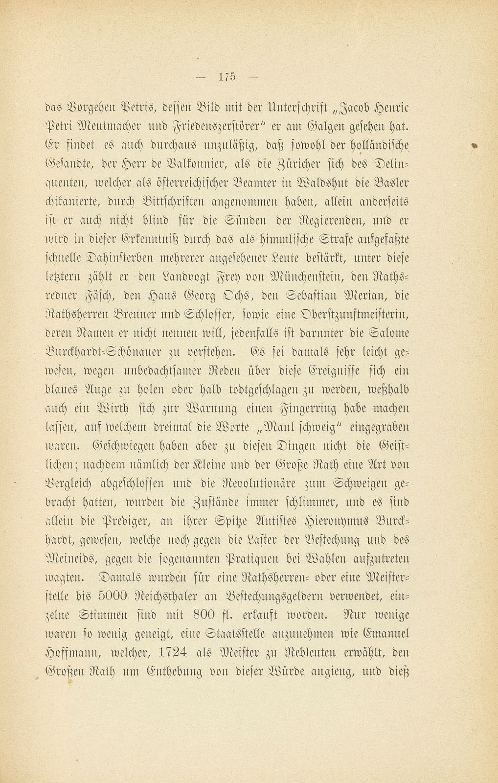 Mitteilungen aus einer Basler Chronik des beginnenden XVIII. Jahrhunderts [Sam. v. Brunn] – Seite 11