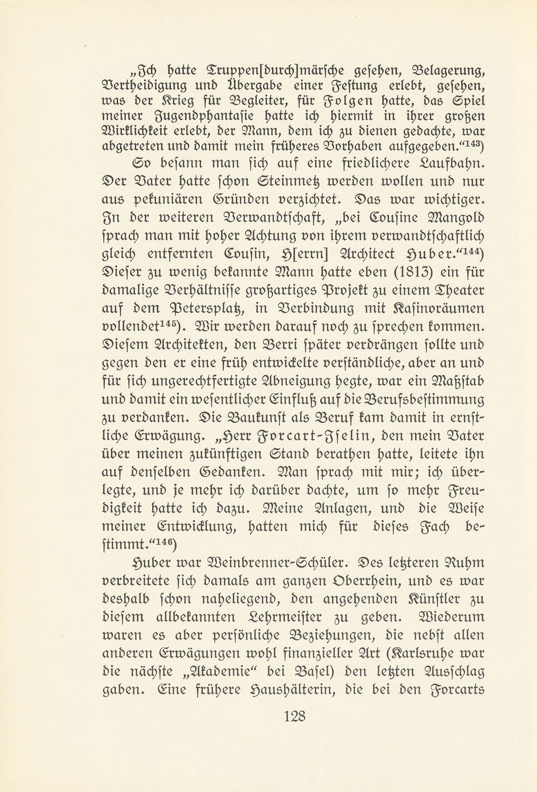 Melchior Berri. (Ein Beitrag zur Kultur des Spätklassizismus in Basel.) – Seite 70