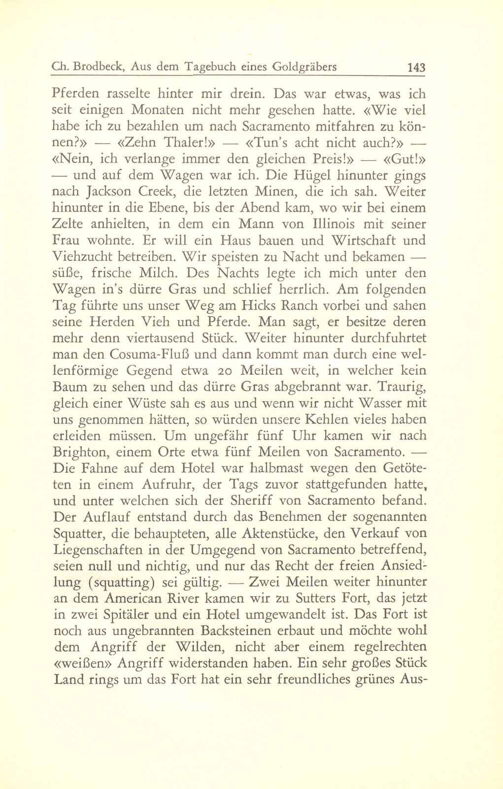 Aus dem Tagebuch eines Goldgräbers in Kalifornien [J. Chr. Brodbeck] – Seite 22