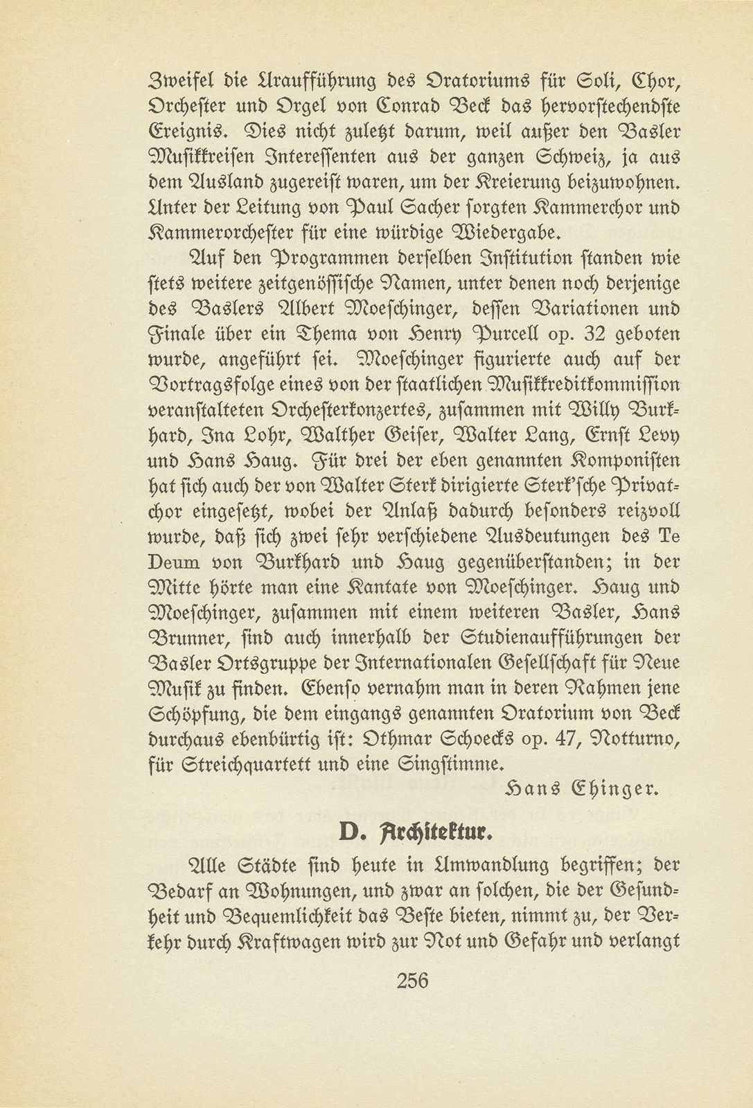 Das künstlerische Leben in Basel vom 1. Oktober 1933 bis 30. September 1934 – Seite 1