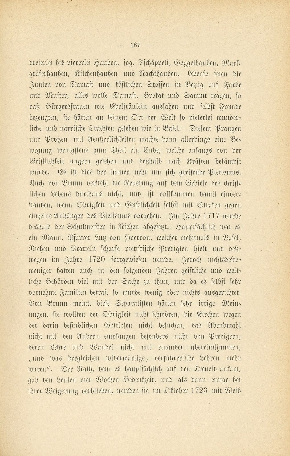 Mitteilungen aus einer Basler Chronik des beginnenden XVIII. Jahrhunderts [Sam. v. Brunn] – Seite 23