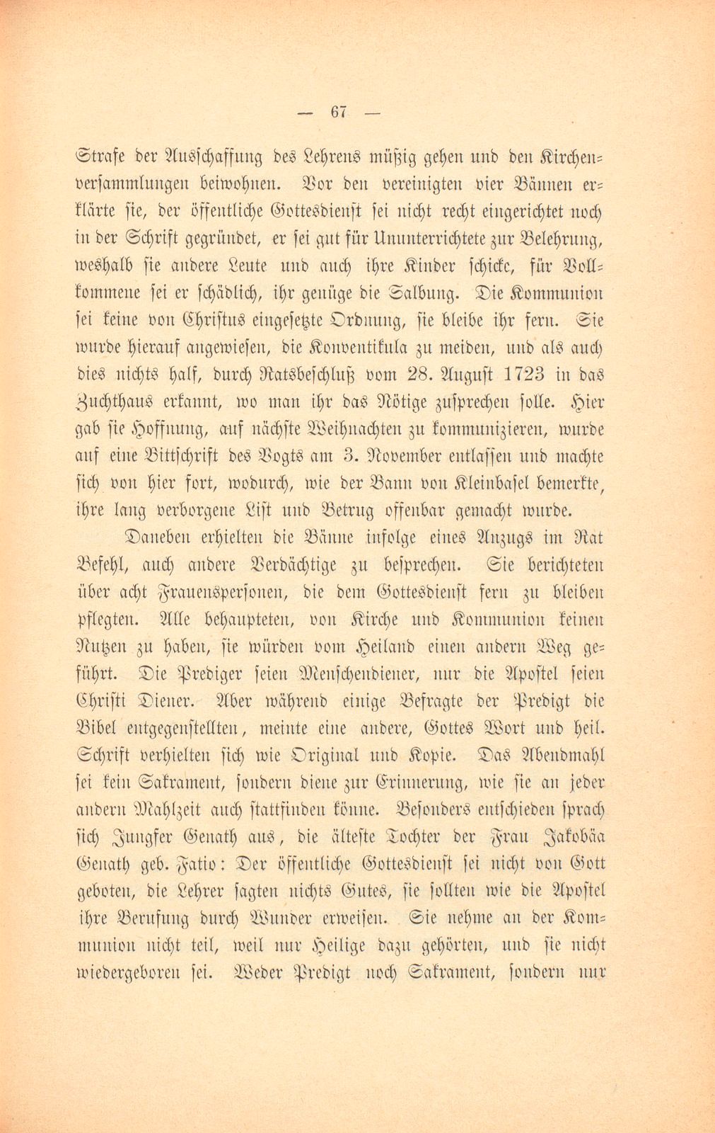 Die Basler Separatisten im ersten Viertel des XVIII. Jahrhunderts – Seite 38