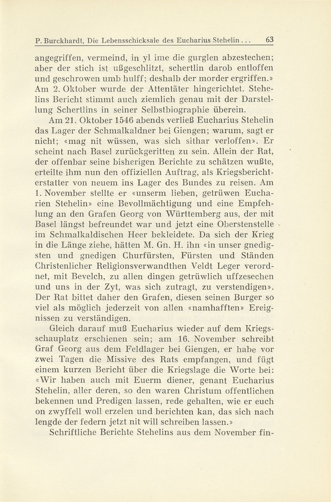 Die Lebensschicksale des Eucharius Stehelin und seine Zeitungsberichte aus dem Schmalkaldischen Krieg – Seite 29