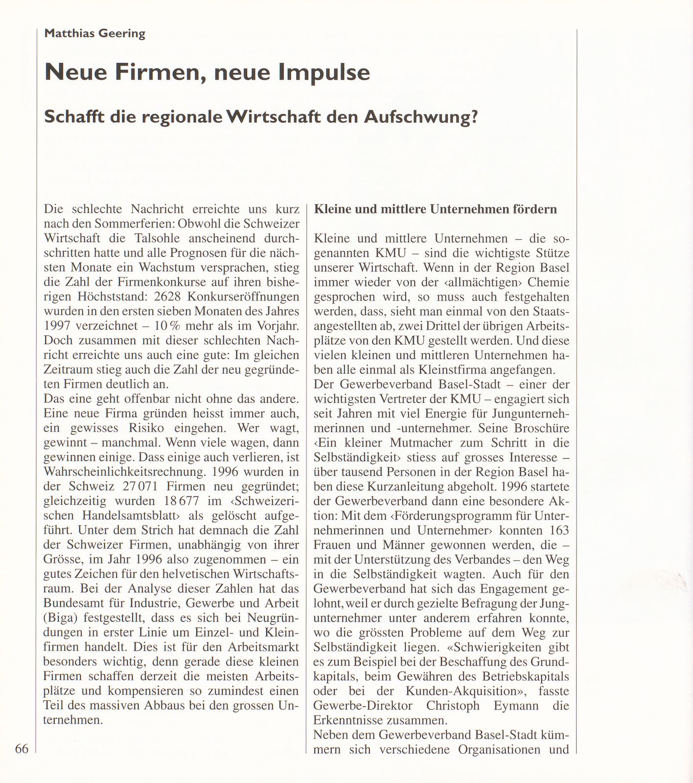 Neue Firmen, neue Impulse – Seite 1