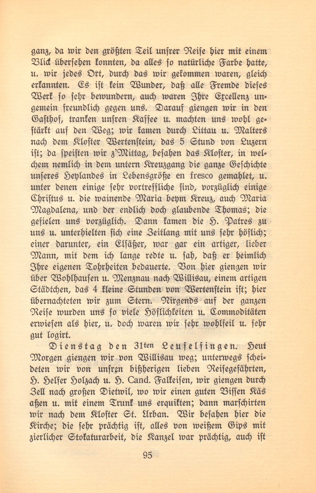 Kleine Reise nach den vaterländischen Eisbergen und durch einen Teil der Schweiz gethan im Julio 1791 [Aufzeichnungen von Daniel Kraus] – Seite 16