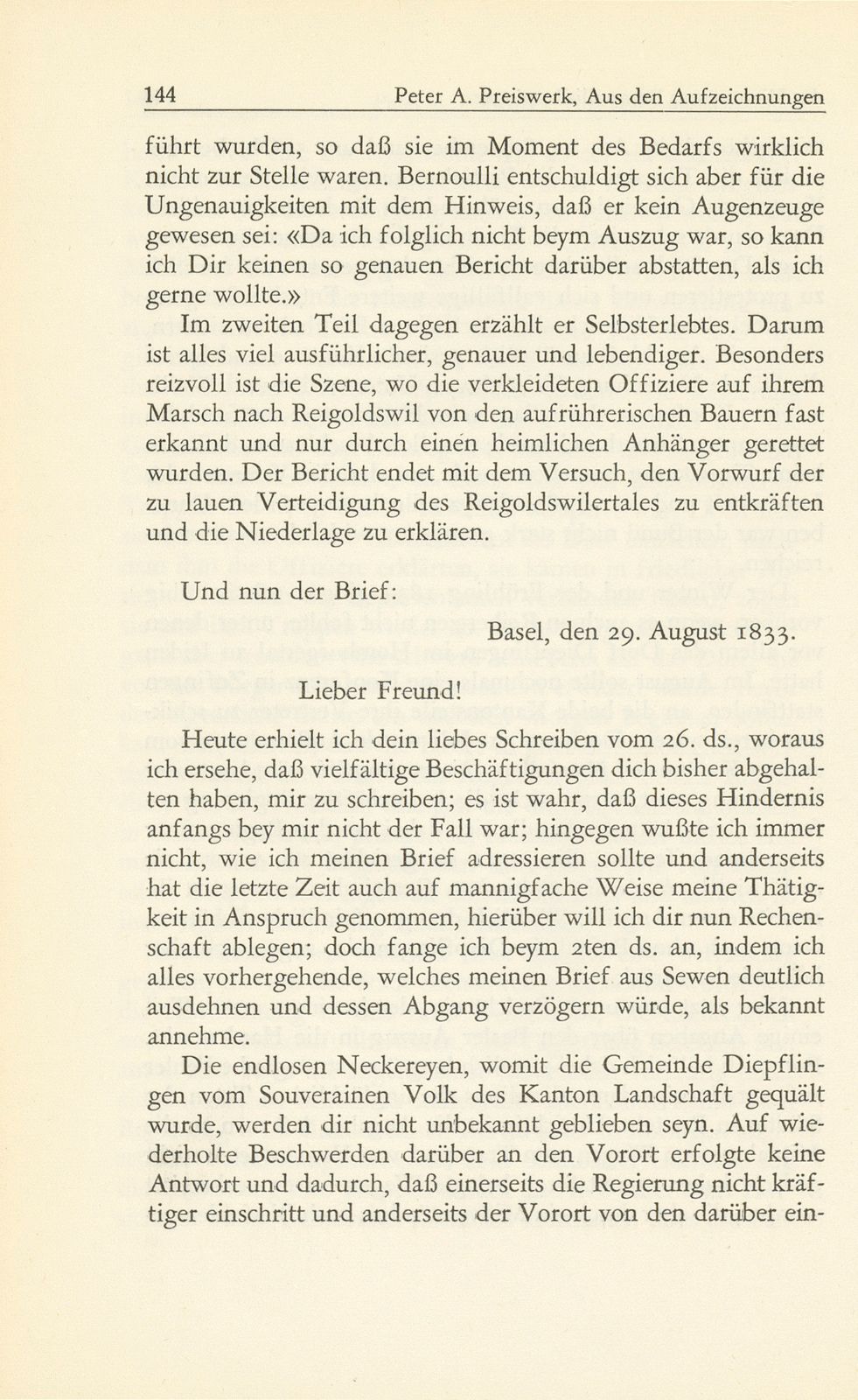 Aus den Aufzeichnungen des Hieronymus Bernoulli-Respinger – Seite 8