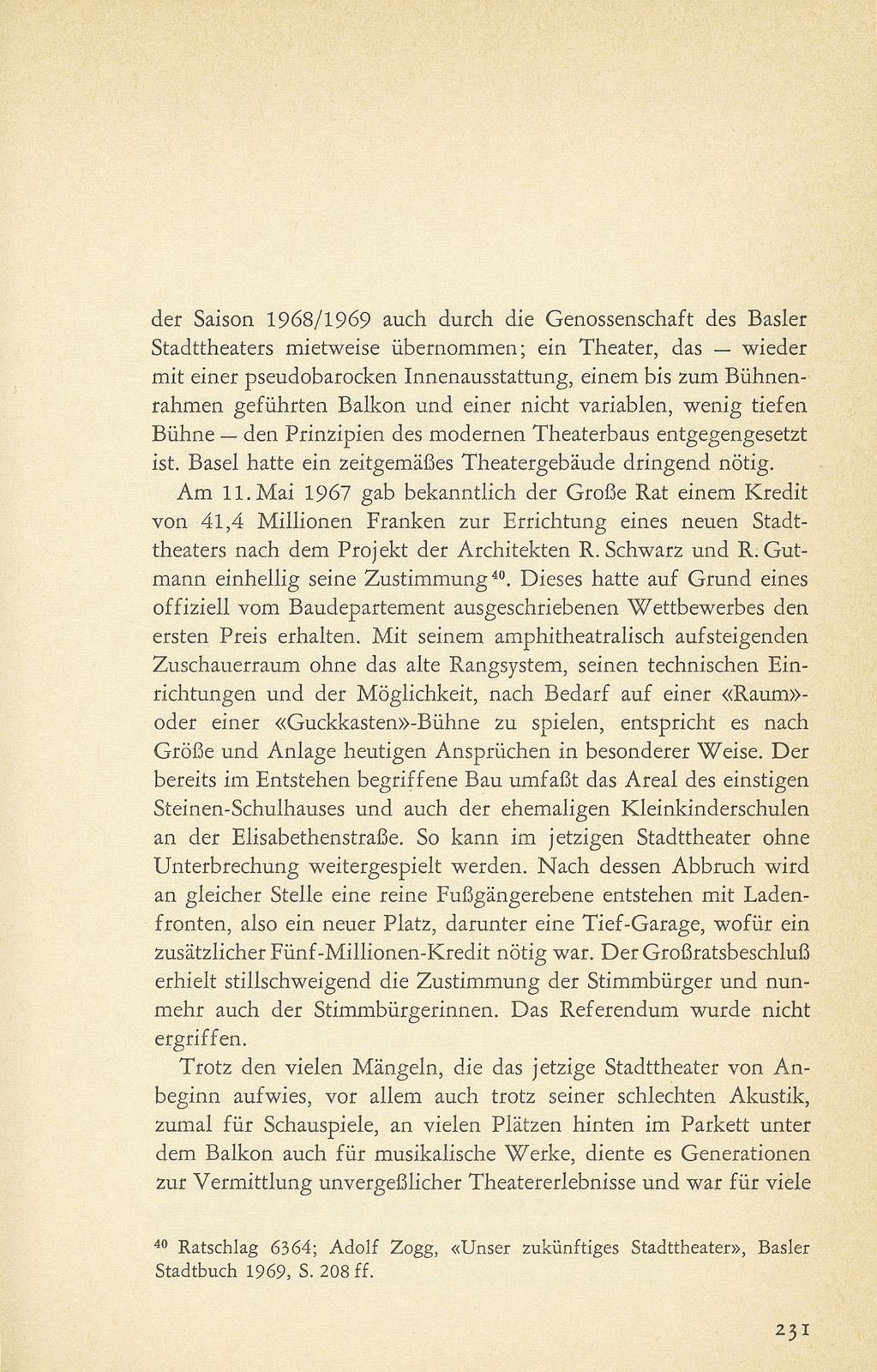 Aus der Baugeschichte des jetzigen Basler Stadttheaters. (Im Hinblick auf den im Entstehen begriffenen Neubau) – Seite 48