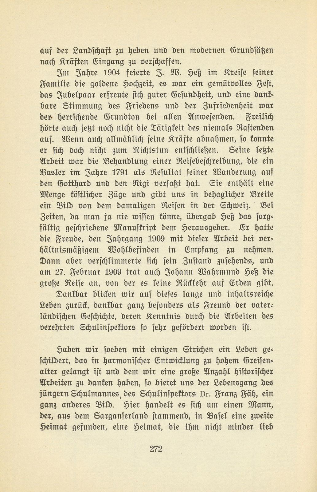 Zur Erinnerung an zwei Basler Schulmänner und Historiker [J.W. Hess und Dr. F. Fäh] – Seite 6