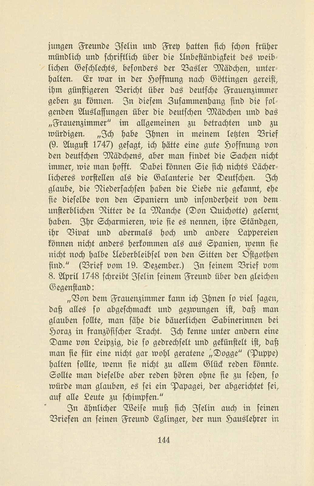 Isaak Iselin als Student in Göttingen (1747/48) – Seite 44