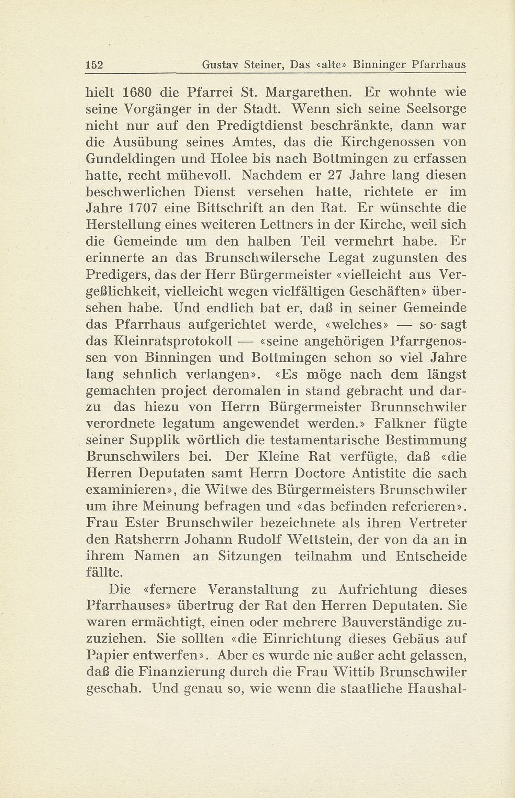 Das ‹alte› Binninger Pfarrhaus 1708-1938 – Seite 13