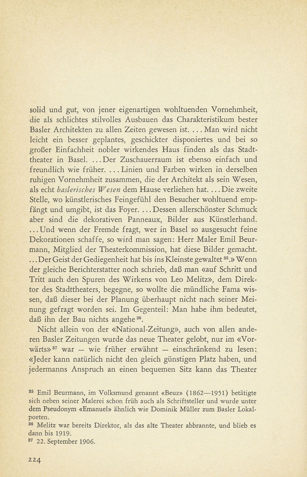 Aus der Baugeschichte des jetzigen Basler Stadttheaters. (Im Hinblick auf den im Entstehen begriffenen Neubau) – Seite 41