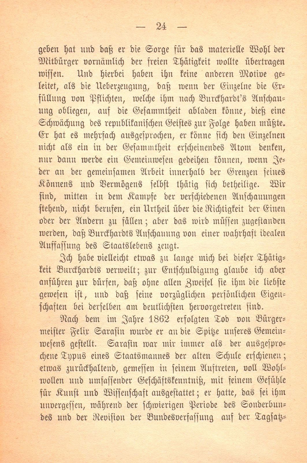 Erinnerungen an Carl Felix Burckhardt und Gottlieb Bischoff, Bürgermeister und Staatsschreiber zu Basel – Seite 24