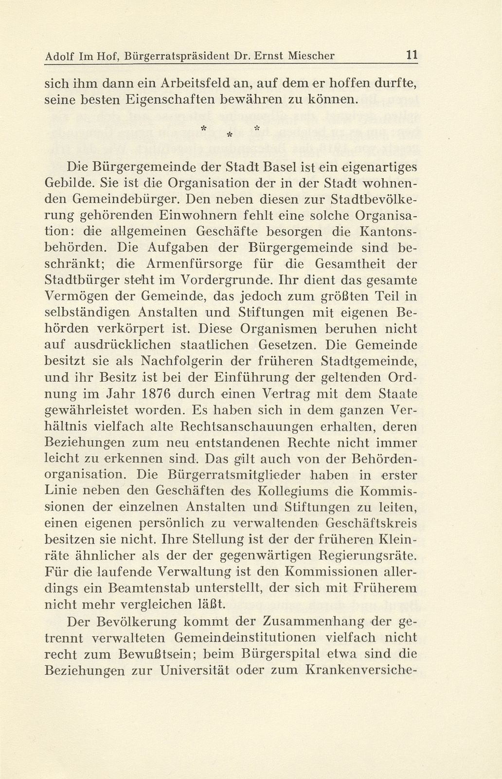 Bürgerratspräsident Dr. Ernst Miescher. 25. November 1872 bis 16. Februar 1945 – Seite 5