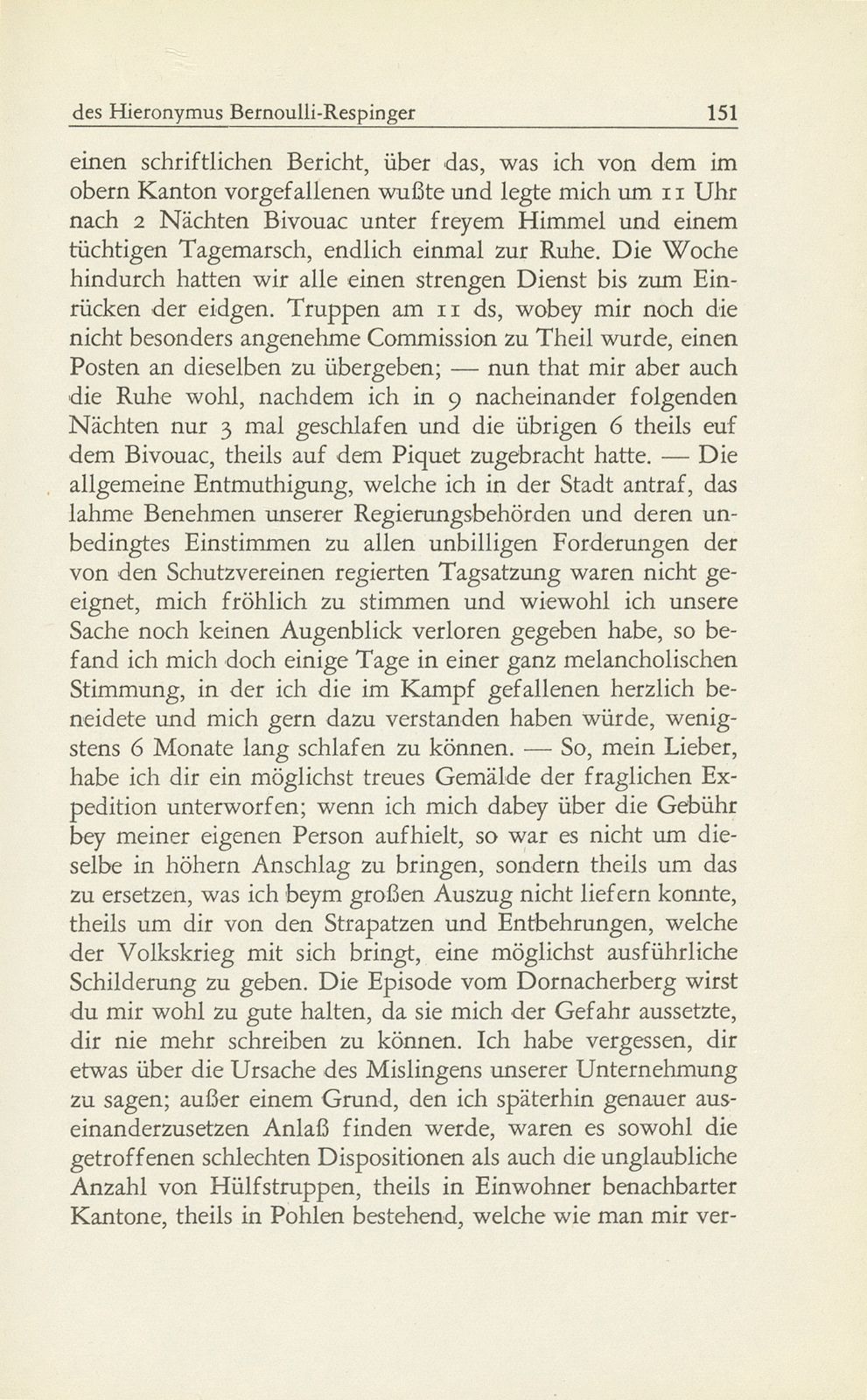 Aus den Aufzeichnungen des Hieronymus Bernoulli-Respinger – Seite 15