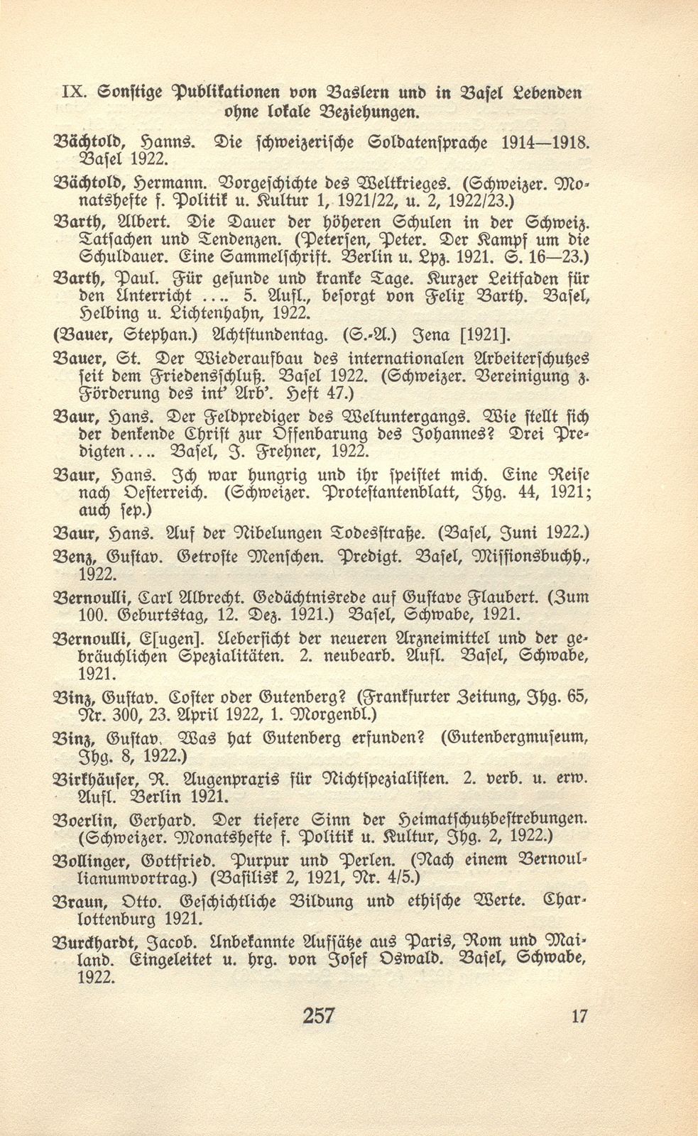 Basler Bibliographie 1922 – Seite 15