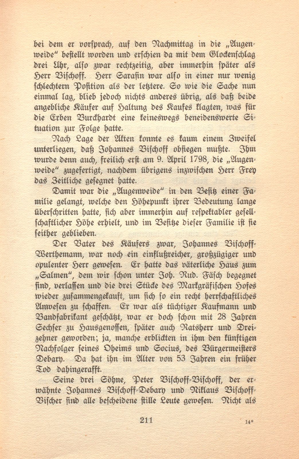 Aus der Geschichte eines alten Basler Hauses [Haus zur ‹Augenweide›] – Seite 38