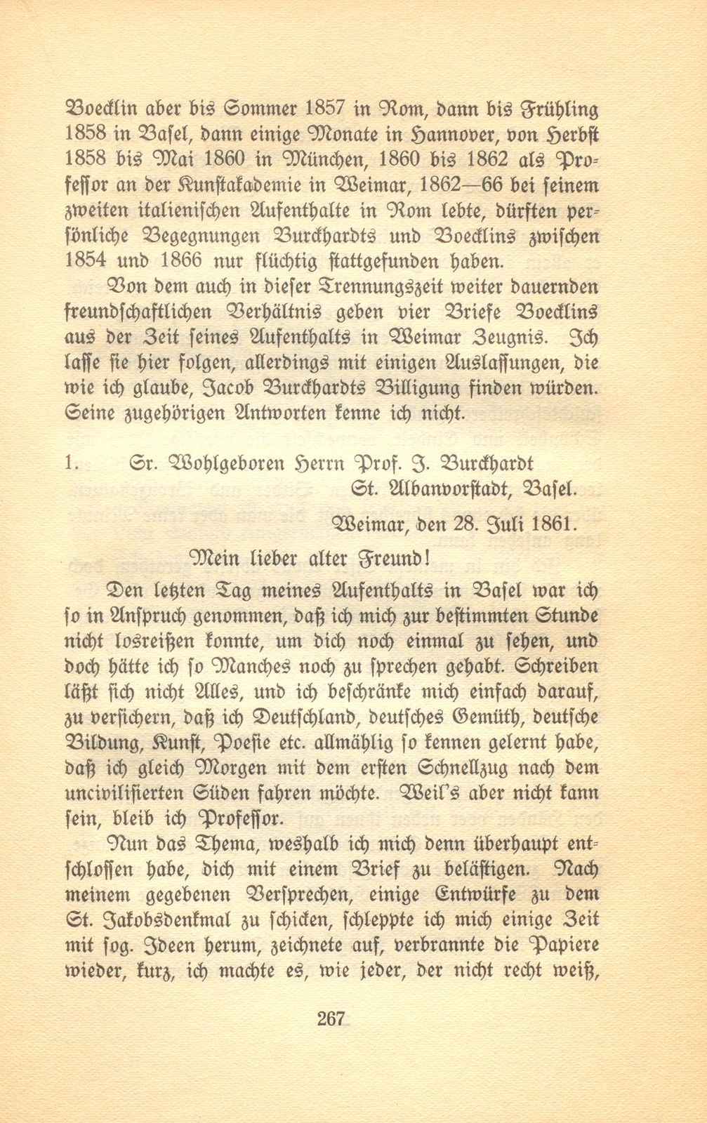 Beiträge zum Verhältnis zwischen Jacob Burckhardt und Arnold Böcklin – Seite 16