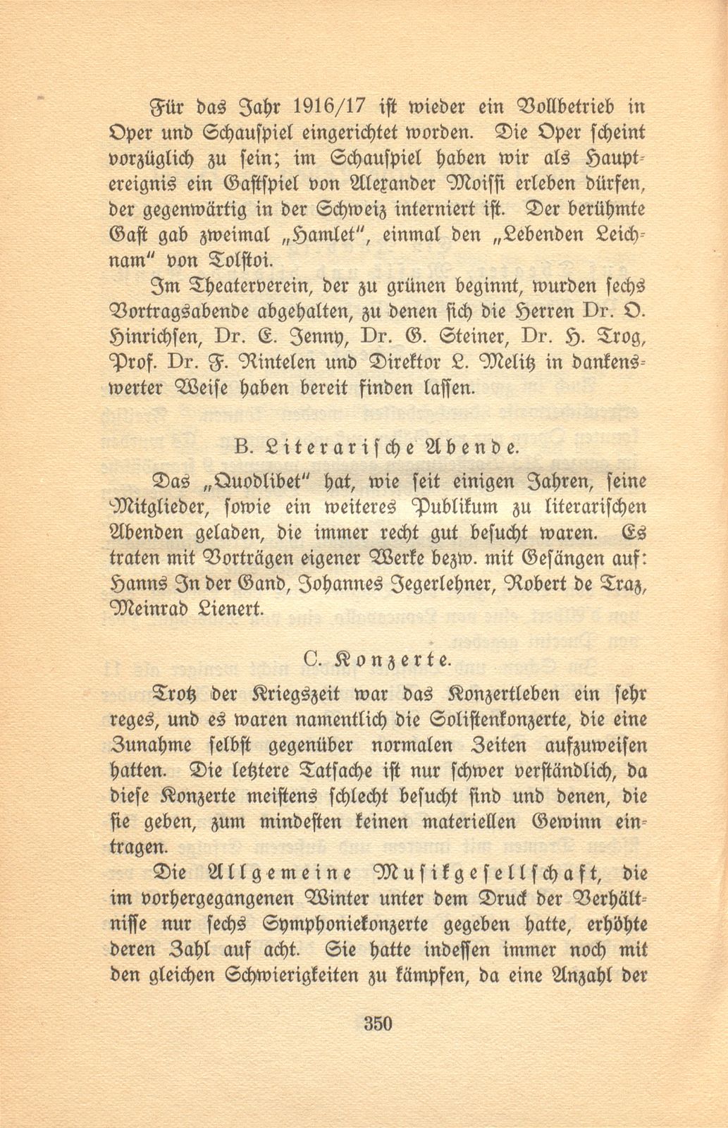 Das künstlerische Leben in Basel vom 1. November 1915 bis 31. Oktober 1916 – Seite 1