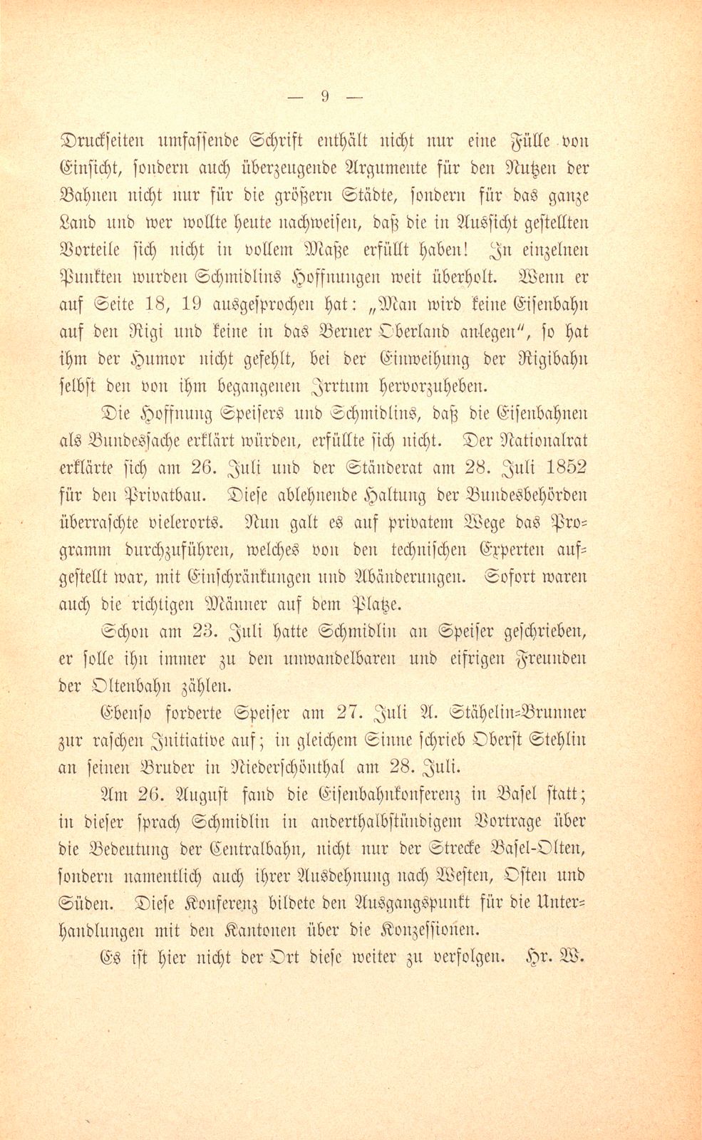 Wilhelm Schmidlin, Dr. phil., Direktor der Schweizerischen Centralbahn – Seite 9