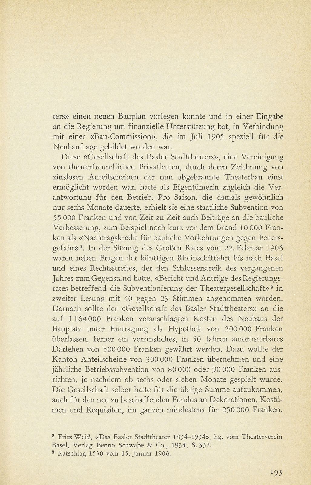 Aus der Baugeschichte des jetzigen Basler Stadttheaters. (Im Hinblick auf den im Entstehen begriffenen Neubau) – Seite 2