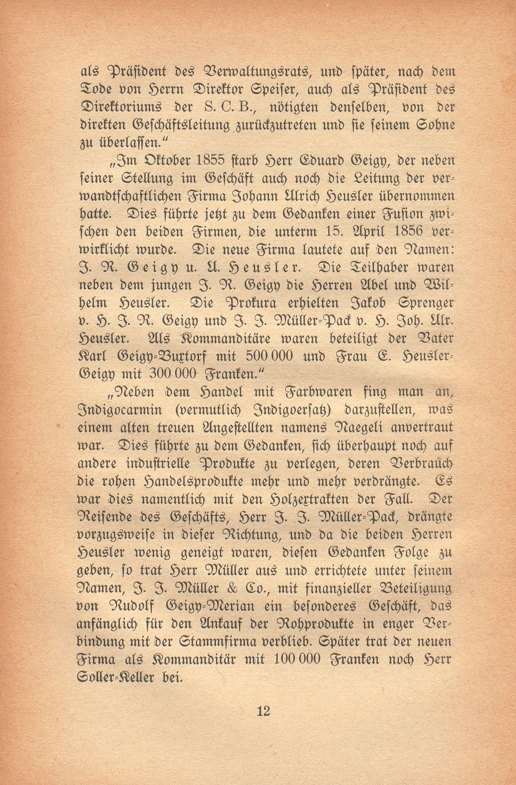 Johann Rudolf Geigy-Merian. 4. März 1830 bis 17. Februar 1917 – Seite 12