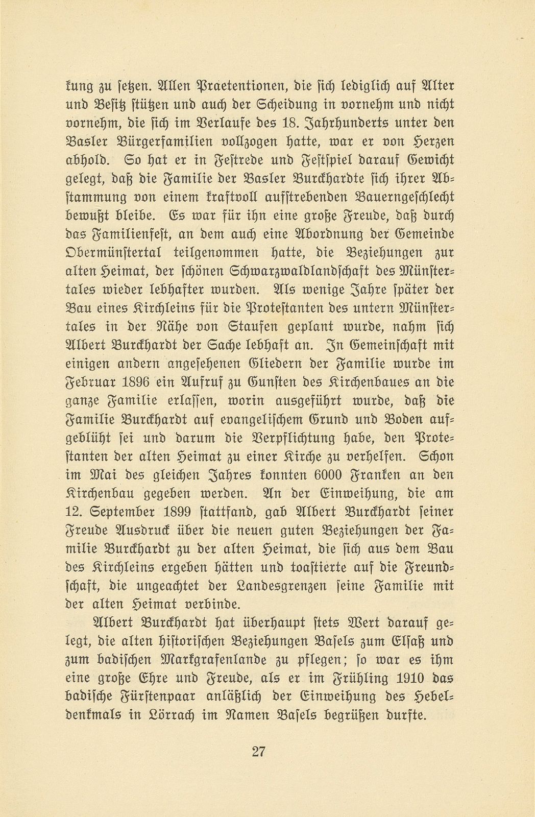 Albert Burckhardt-Finsler 18. November 1854 – 2. August 1911 – Seite 27