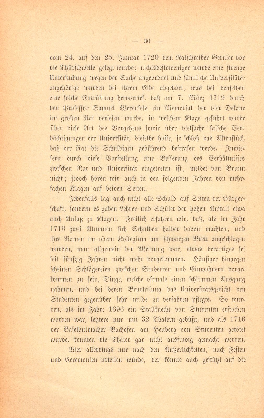 Mitteilungen aus einer Basler Chronik des beginnenden XVIII. Jahrhunderts [Sam. v. Brunn] – Seite 10