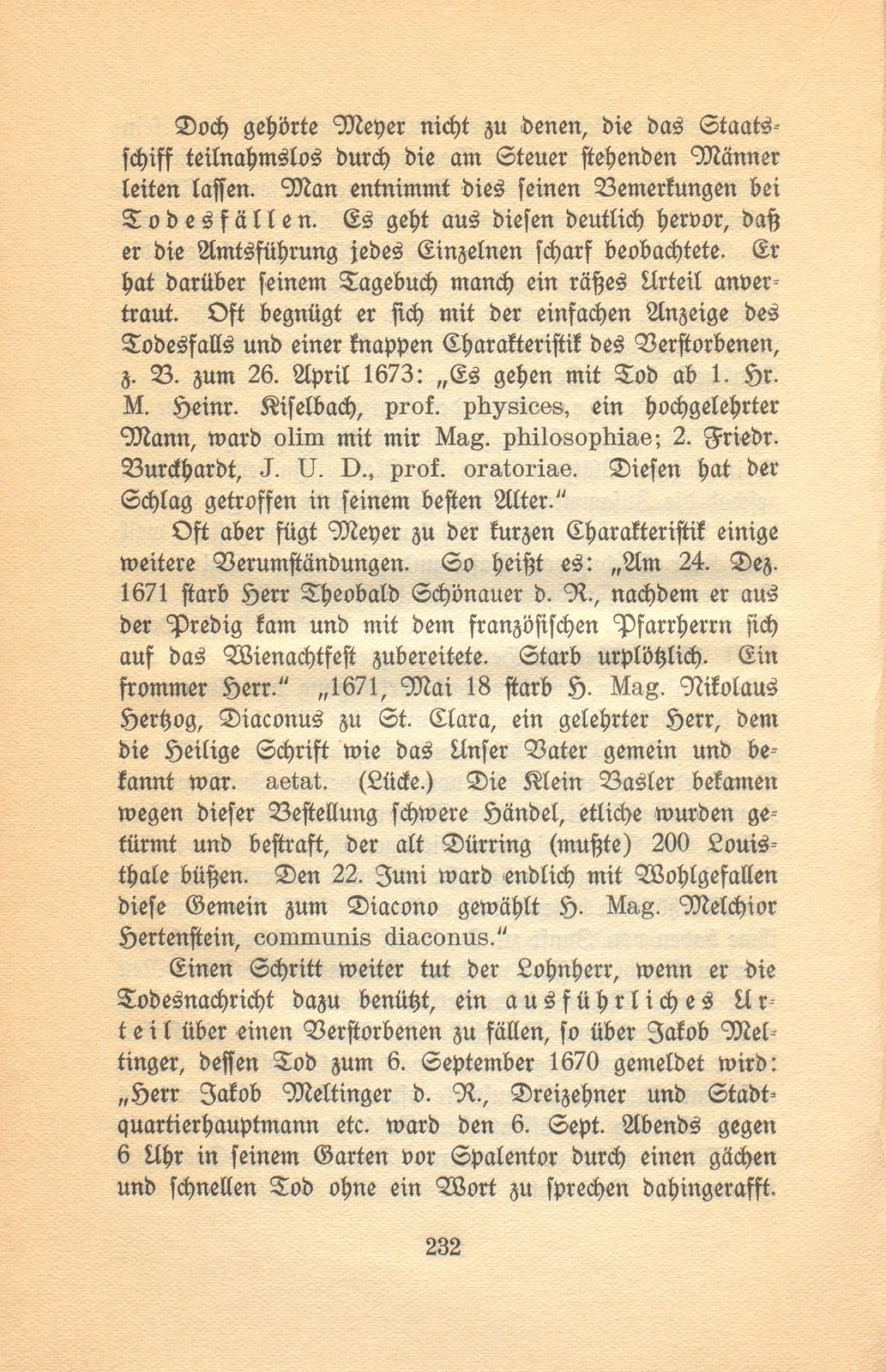 Aus den Aufzeichnungen des Lohnherrn Jakob Meyer 1670-1674 – Seite 20