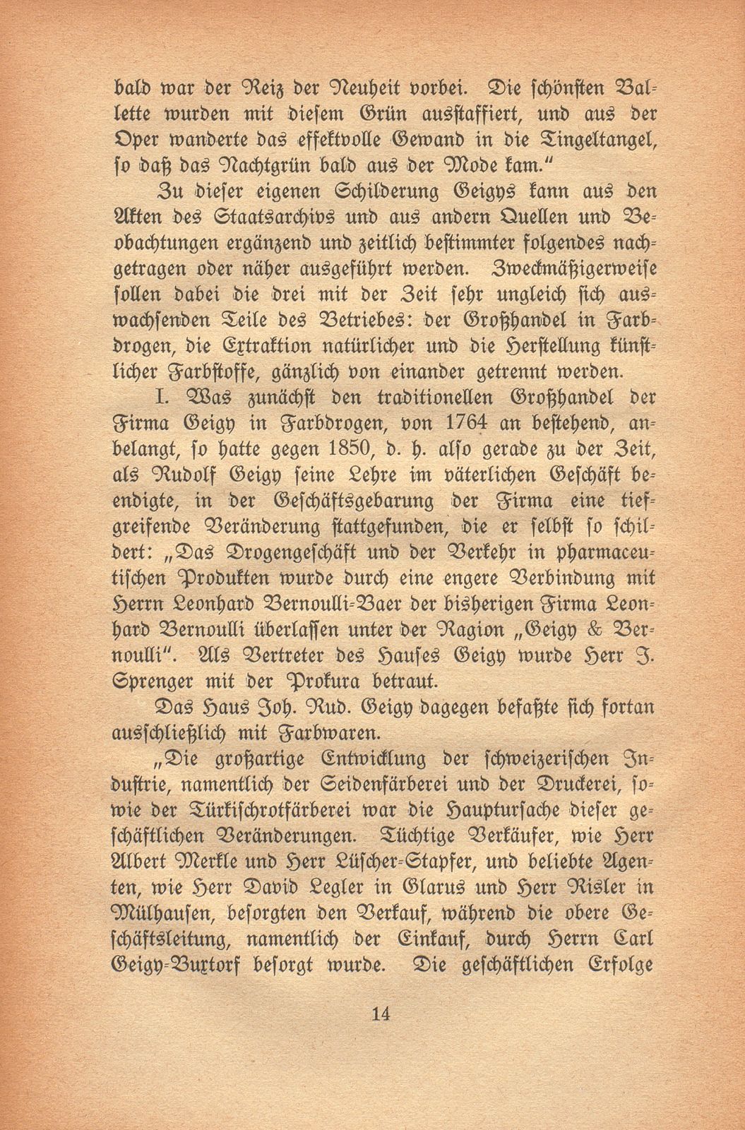 Johann Rudolf Geigy-Merian. 4. März 1830 bis 17. Februar 1917 – Seite 14