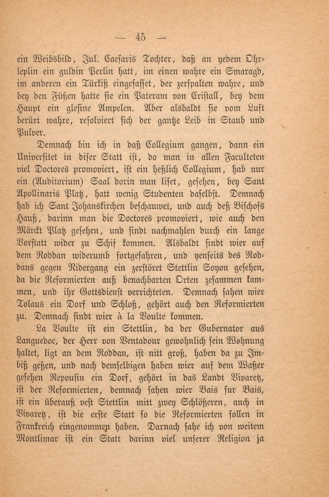 Beschreibung Thomä Platters Reyssen, die er von Basell auss in Franckreich gethan hatt anno 1595 – Seite 33