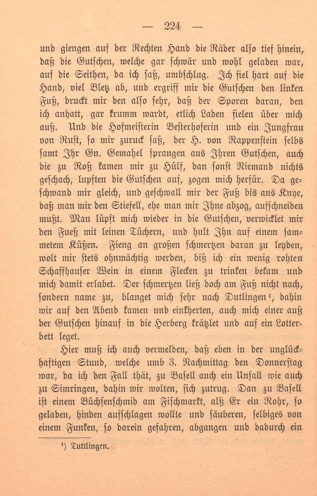 Felix Platters Reiss gen Simringen auf Graf Christofel von Zolleren Hochzeith – Seite 4