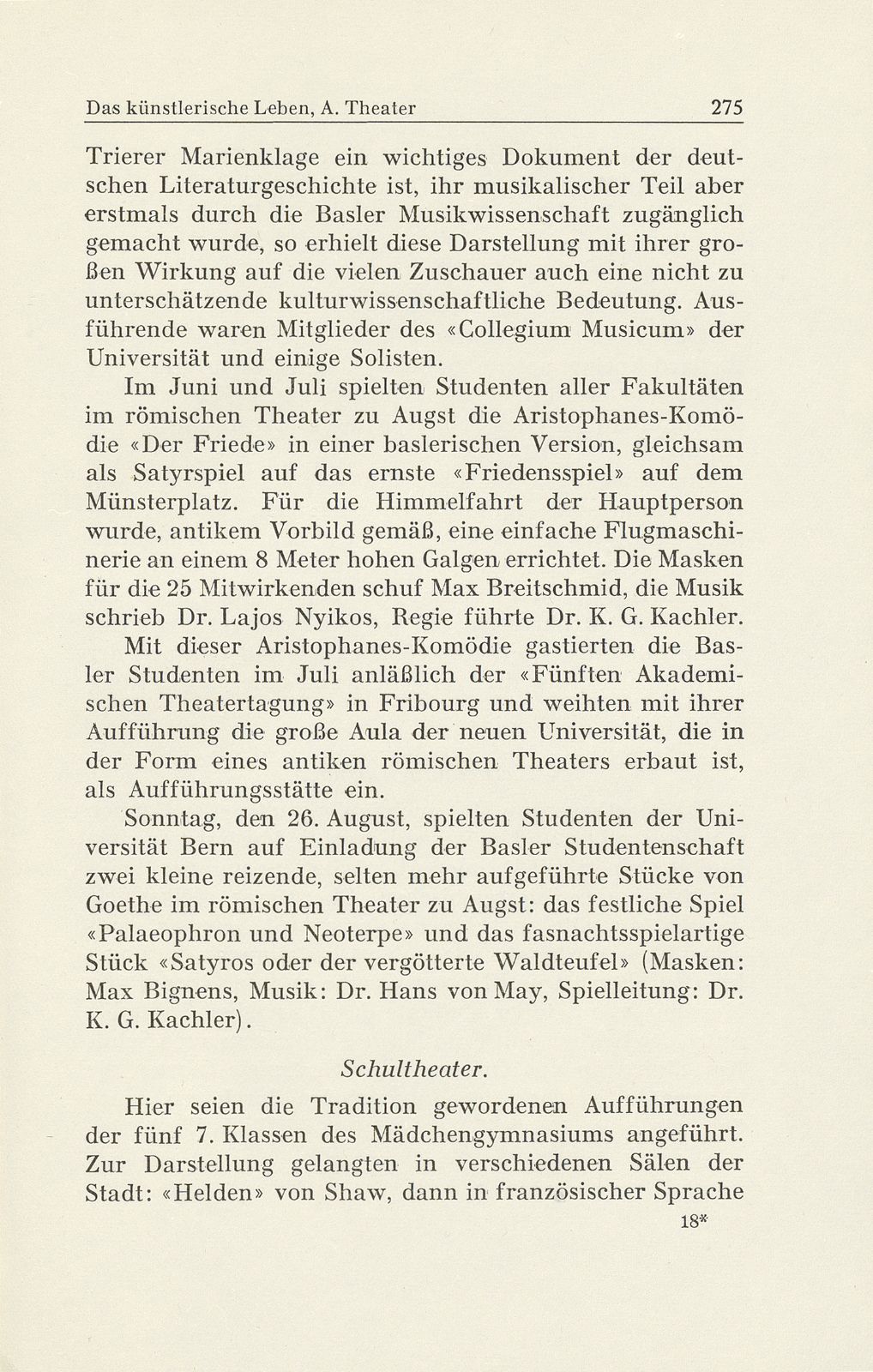 Das künstlerische Leben in Basel vom 1. Oktober 1944 bis 30. September 1945 – Seite 11